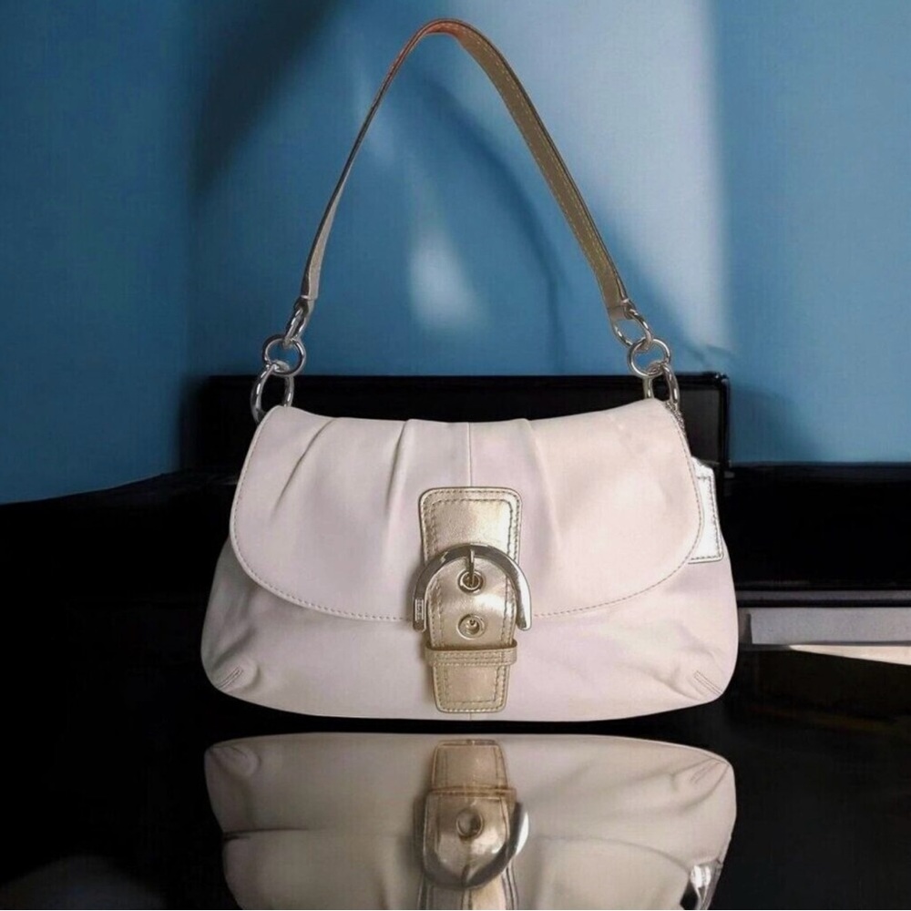 COACH Soho Satchel/ Shoulder Bag in white and gold